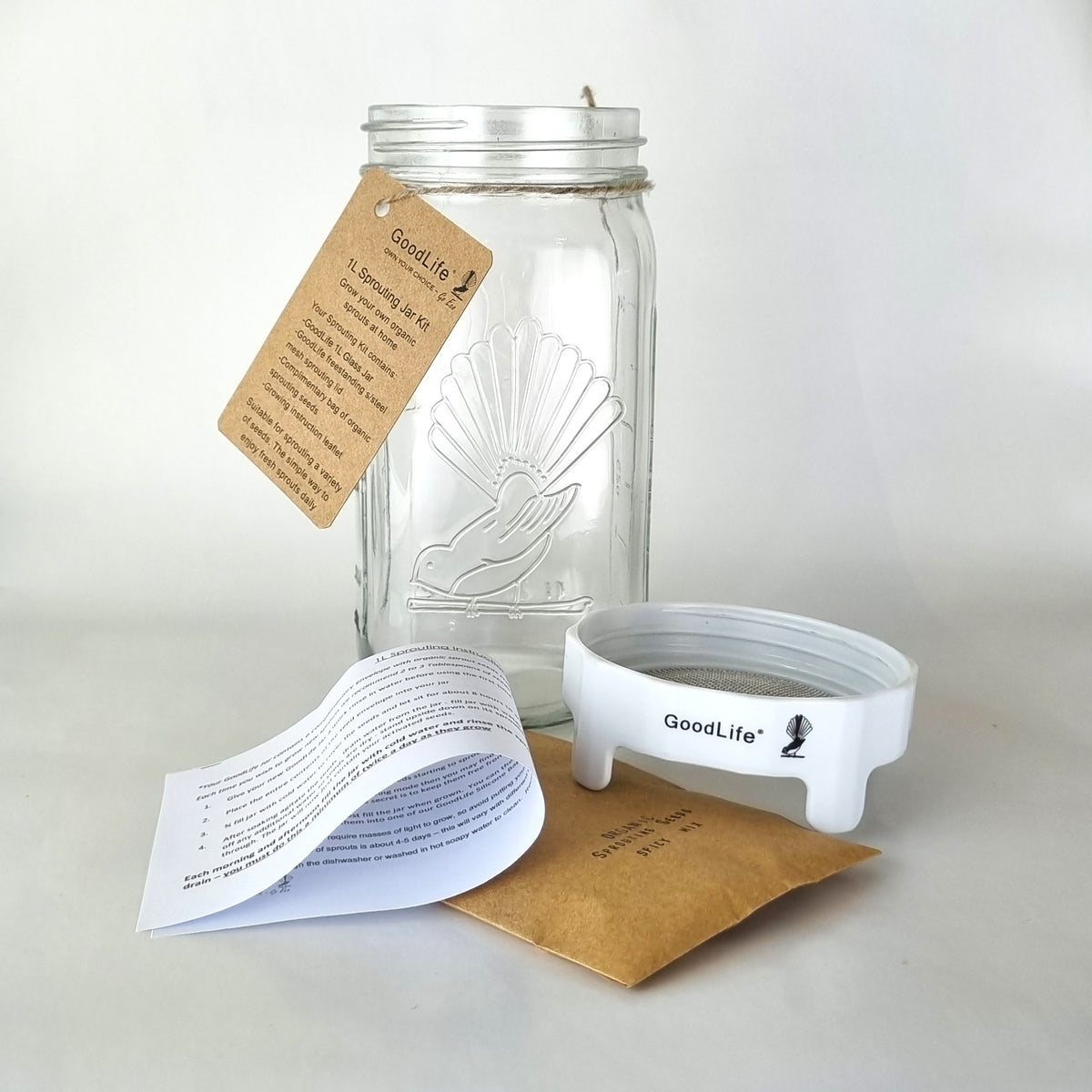 Goodlife - Sprouting Jar Kit 1 Litre**