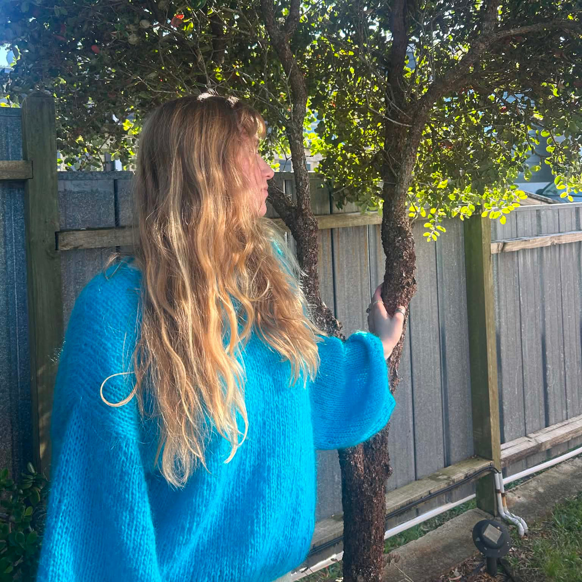 Mohair Jumper - Aqua Blue - Size Small