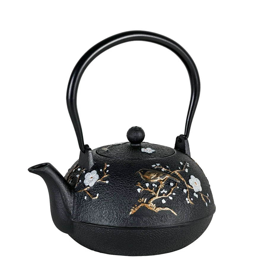Avanti – Cast Iron Cherry Blossom Teapot – 1.1L – Black