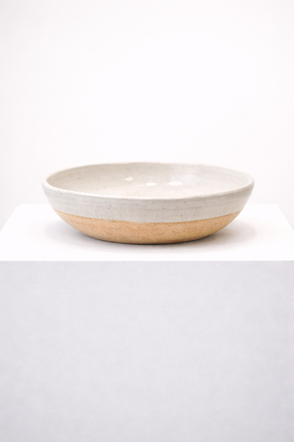 Large Gather Bowl set with inbuilt grater - white glazed on natural clay body plus x6 matching salad bowls