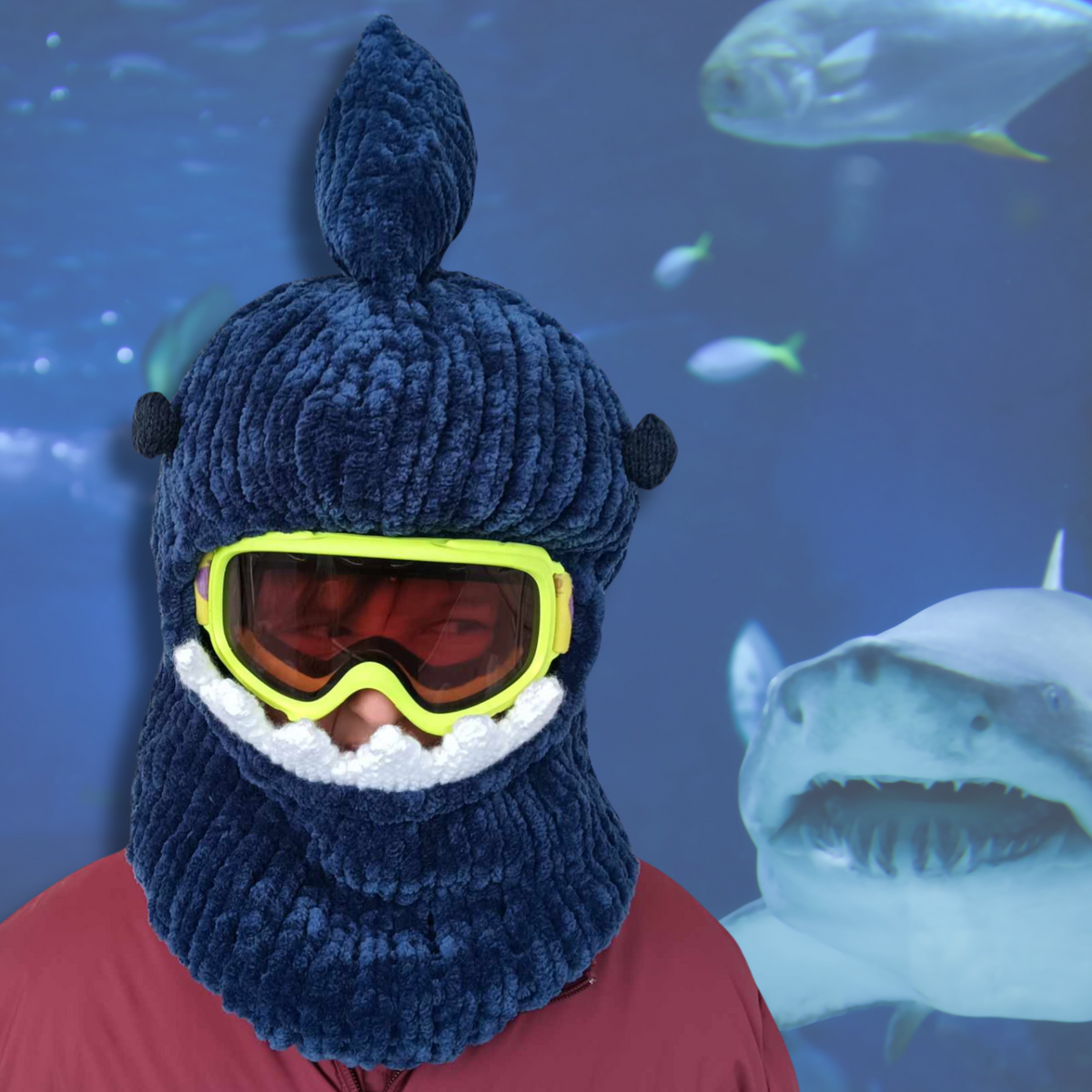 Ski Helmet Cover - Shark With an Underbite*