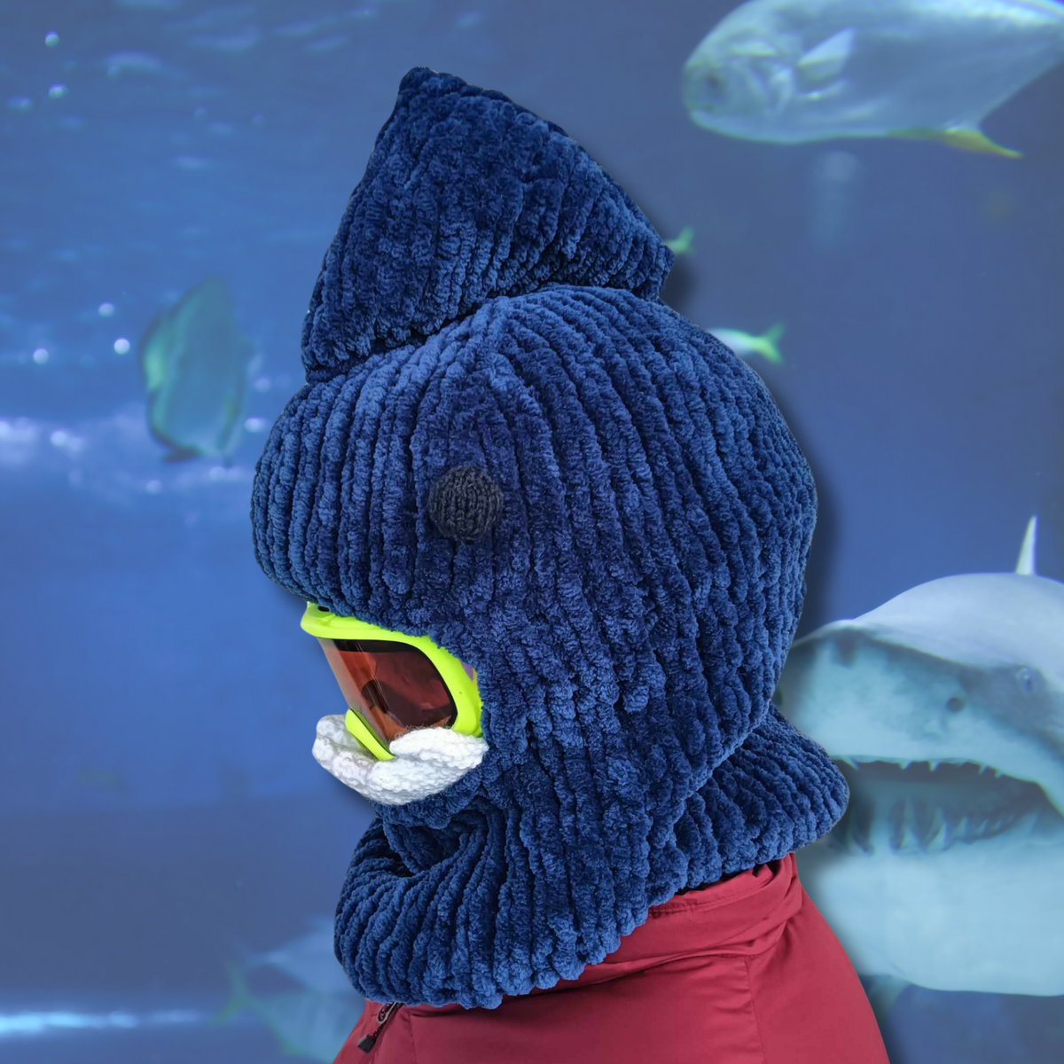 Ski Helmet Cover - Shark With an Underbite*