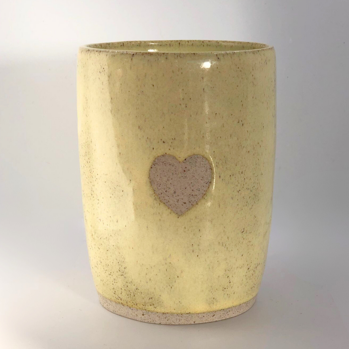 Mudhut Potters Wellington - Honey Flux Heart in Sunshine Yellow Tumbler - 12oz