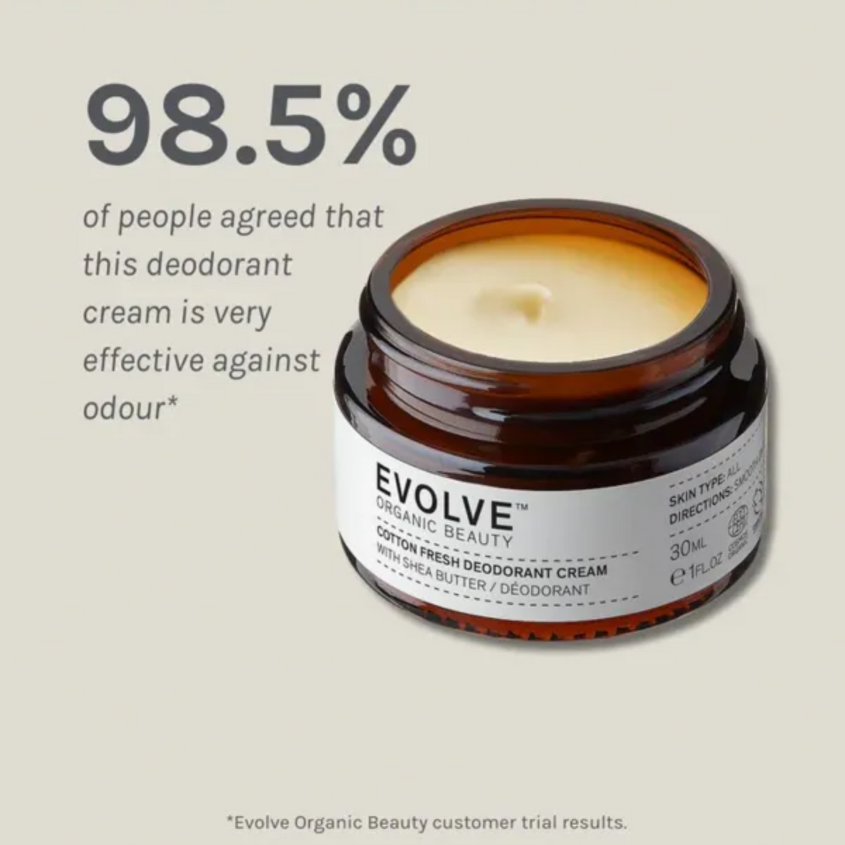 Evolve - Cotton Fresh Natural Deodorant Cream - 30ml