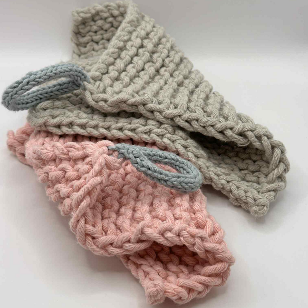 NEW: Pot Holder - Chunky Knit With Cotton Loop