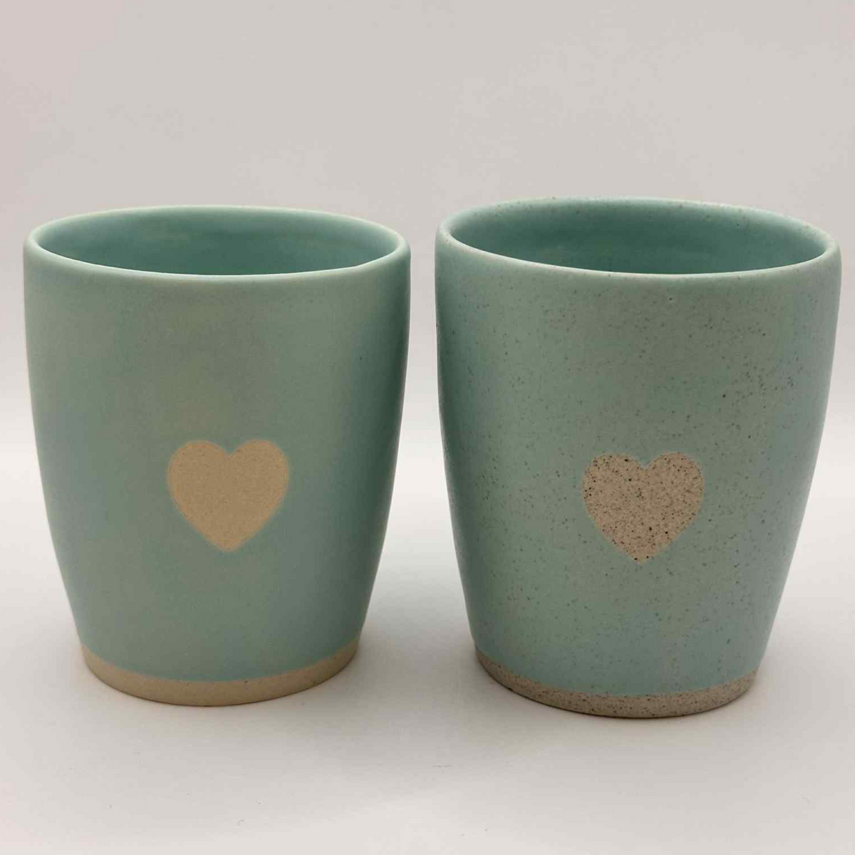 NEW: Mudhut Potters Wellington - Heart Tumbler Blue - 8oz