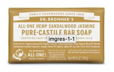 Dr Bronner’s Sandalwood &amp; Jasmine Castile Bar Soap 140g