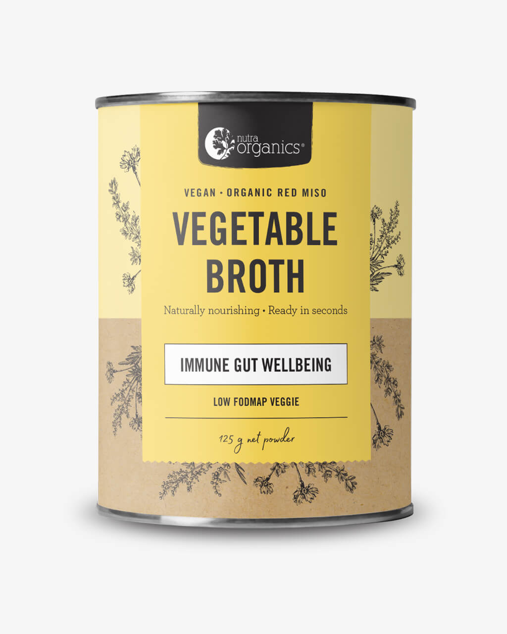 Nutra Organics - Veggie Broth : Low FODMAP (Vegan) - Short Dated