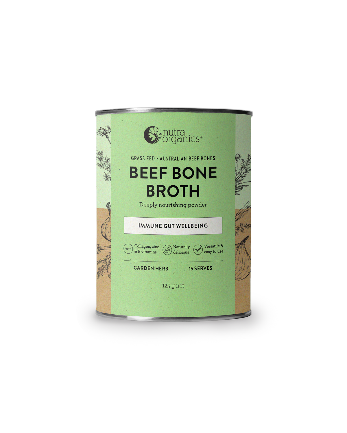 Nutra Organics - Beef Bone Broth: Garden Herb