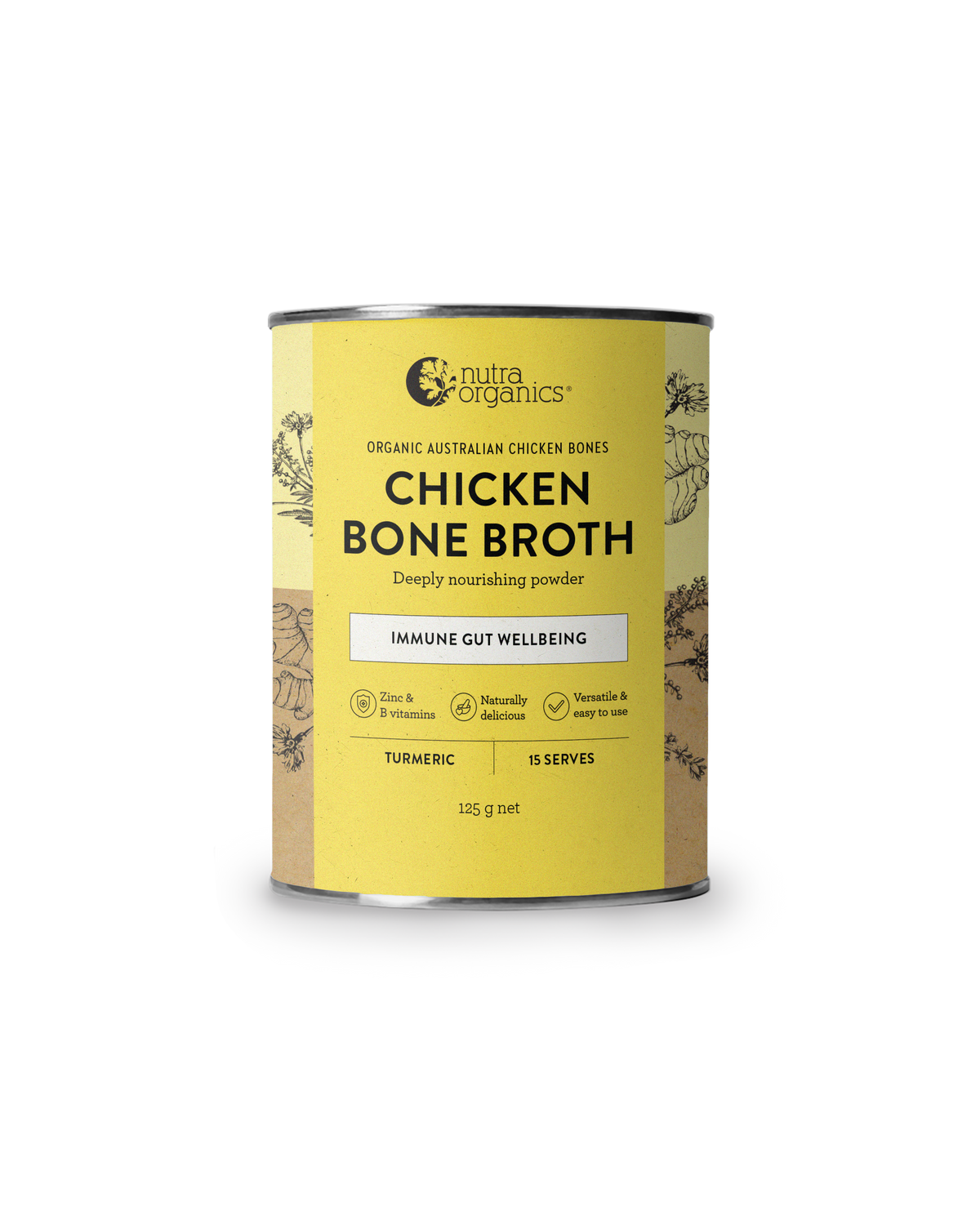 Nutra Organics - Chicken Bone Broth: Tumeric