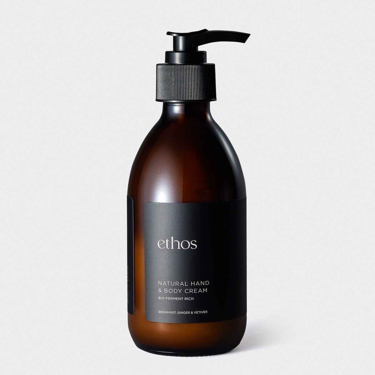 Ethos - Natural Hand and Body Cream - Bergamot, Ginger and Vetiver - 250ml