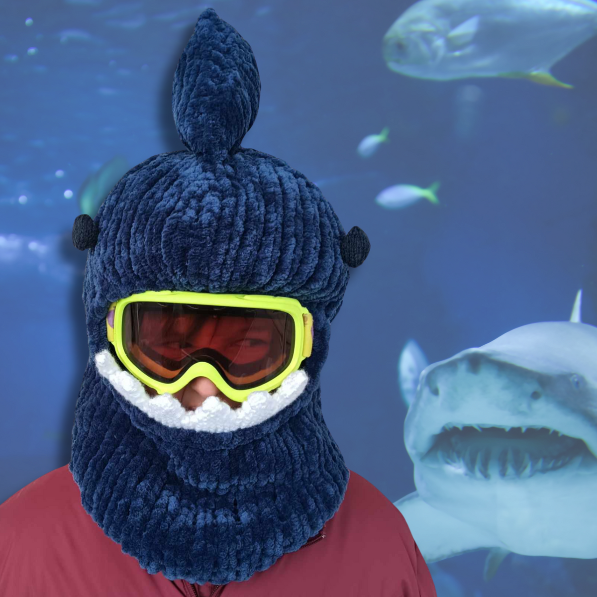 Ski Helmet Cover - Shark With an Underbite