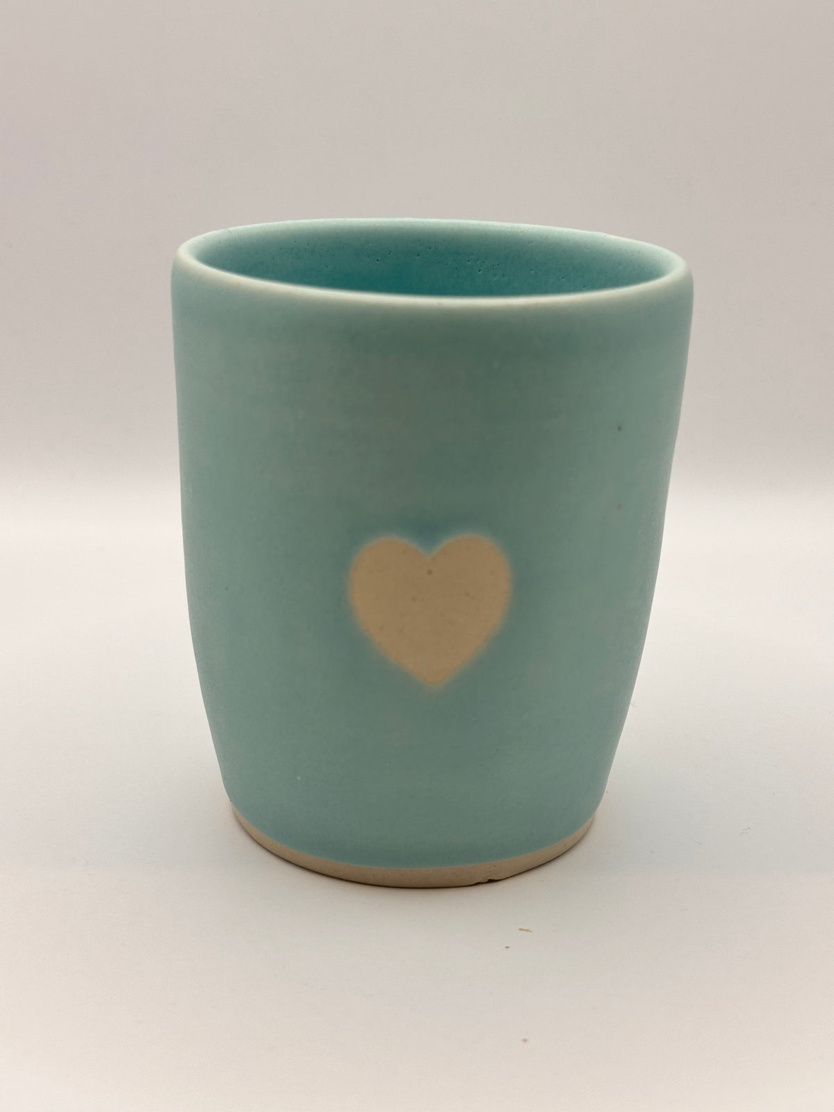 Mudhut Potters Wellington - Tumbler - Baby Blue with heart - 360ml