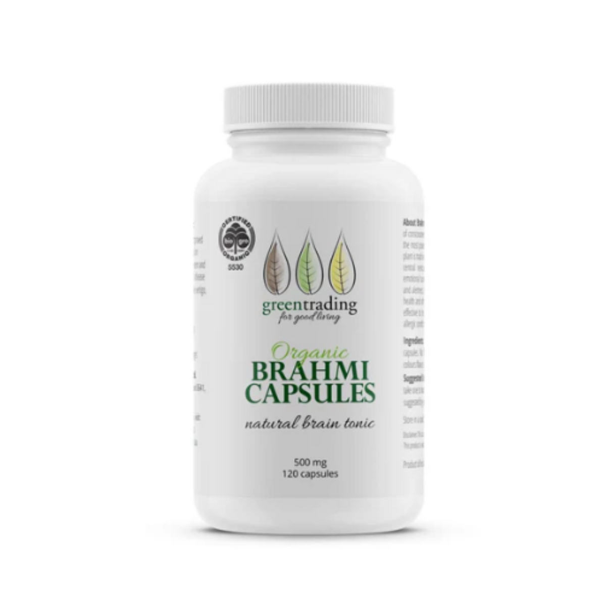 Green Trading - Organic Brahmi Capsules - 500mg