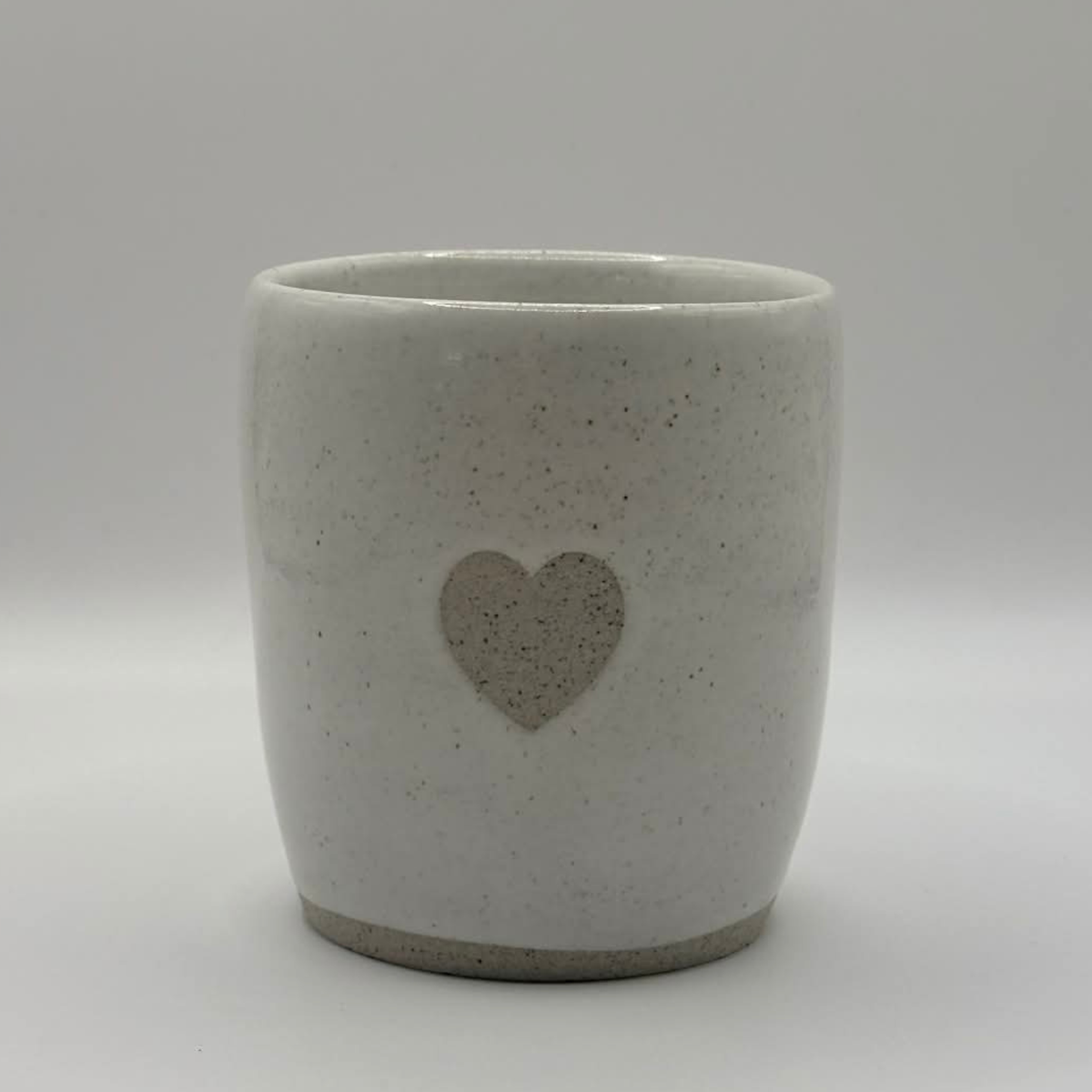 Mudhut Potters Wellington - Honey Flux Heart Tumbler with Speckle Clay - 8oz