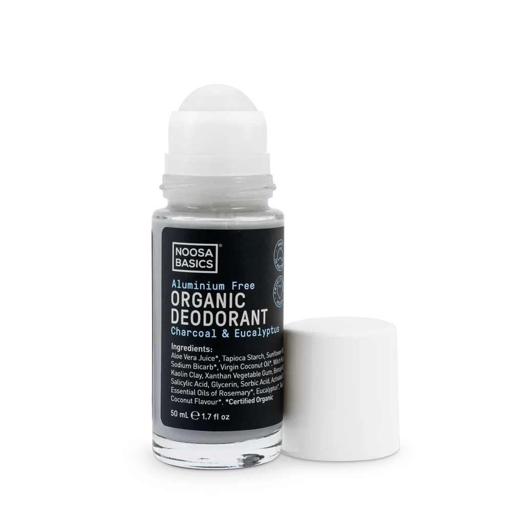 Noosa Basics Natural Deodorant Roll-On 50ml – Activated Charcoal
