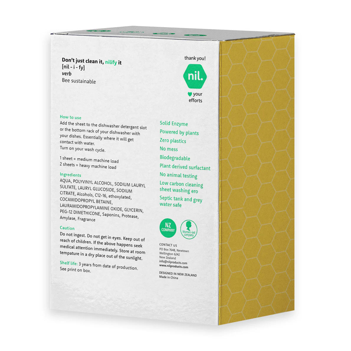 Nil – Dishwasher Sheets (40 Sheets | Up to 80 Washes)