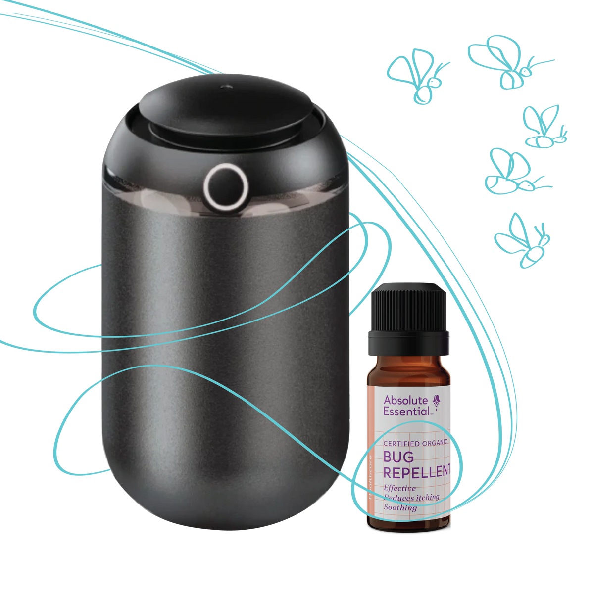 Bundle: Bug Repellent Diffuser Set - Gunmetal Grey