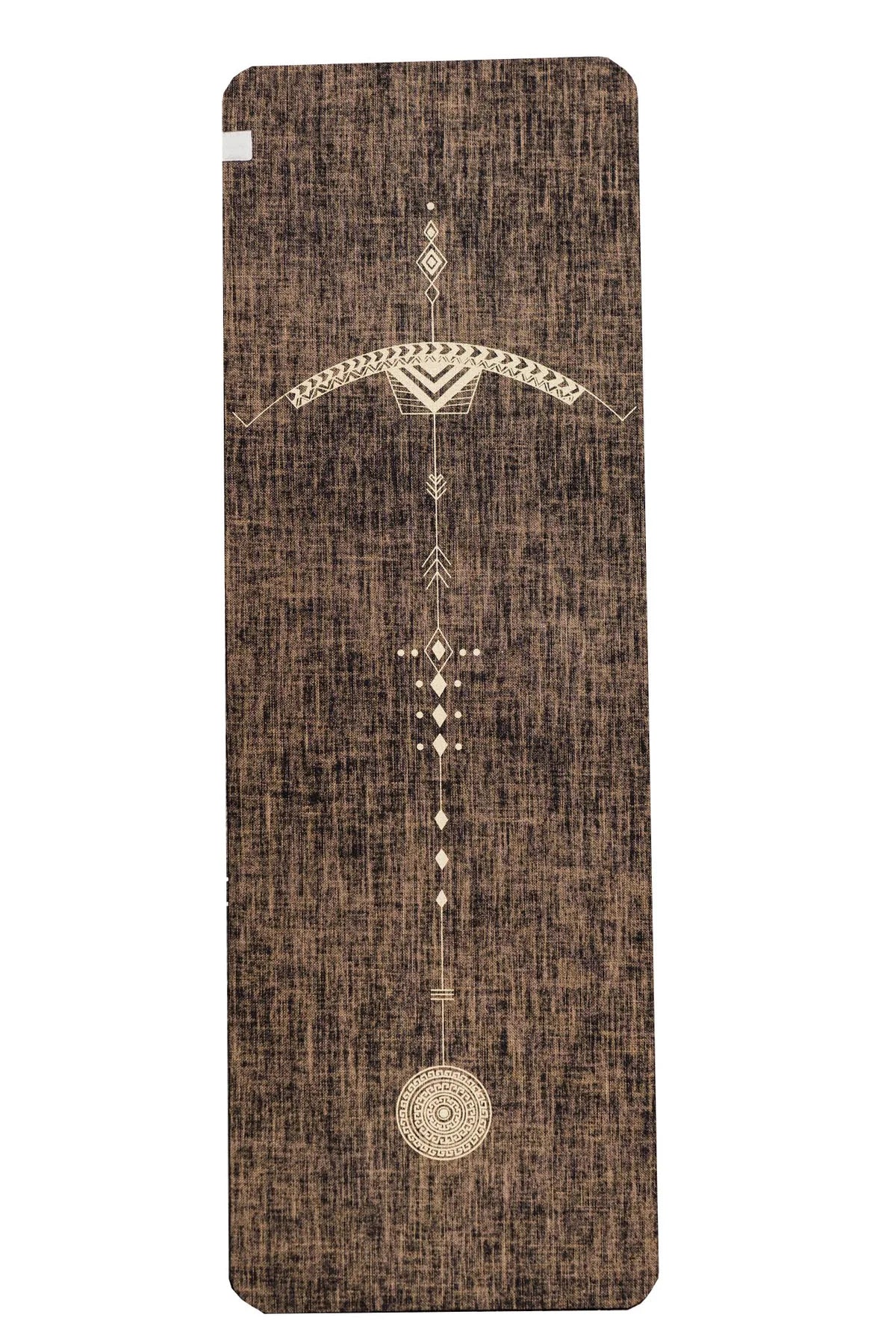*Yoga Tribe - Bow and Arrow Design Printed on black coloured PER and Organic Jute Yoga Mat.