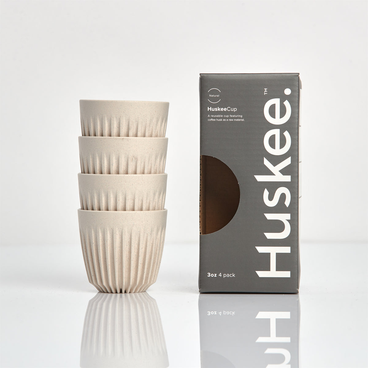 Huskee Cup - Natural Cups 4 pack