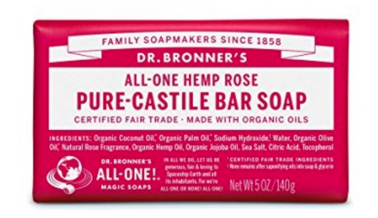 Dr Bronner Rose Magic Bar Soap 140g