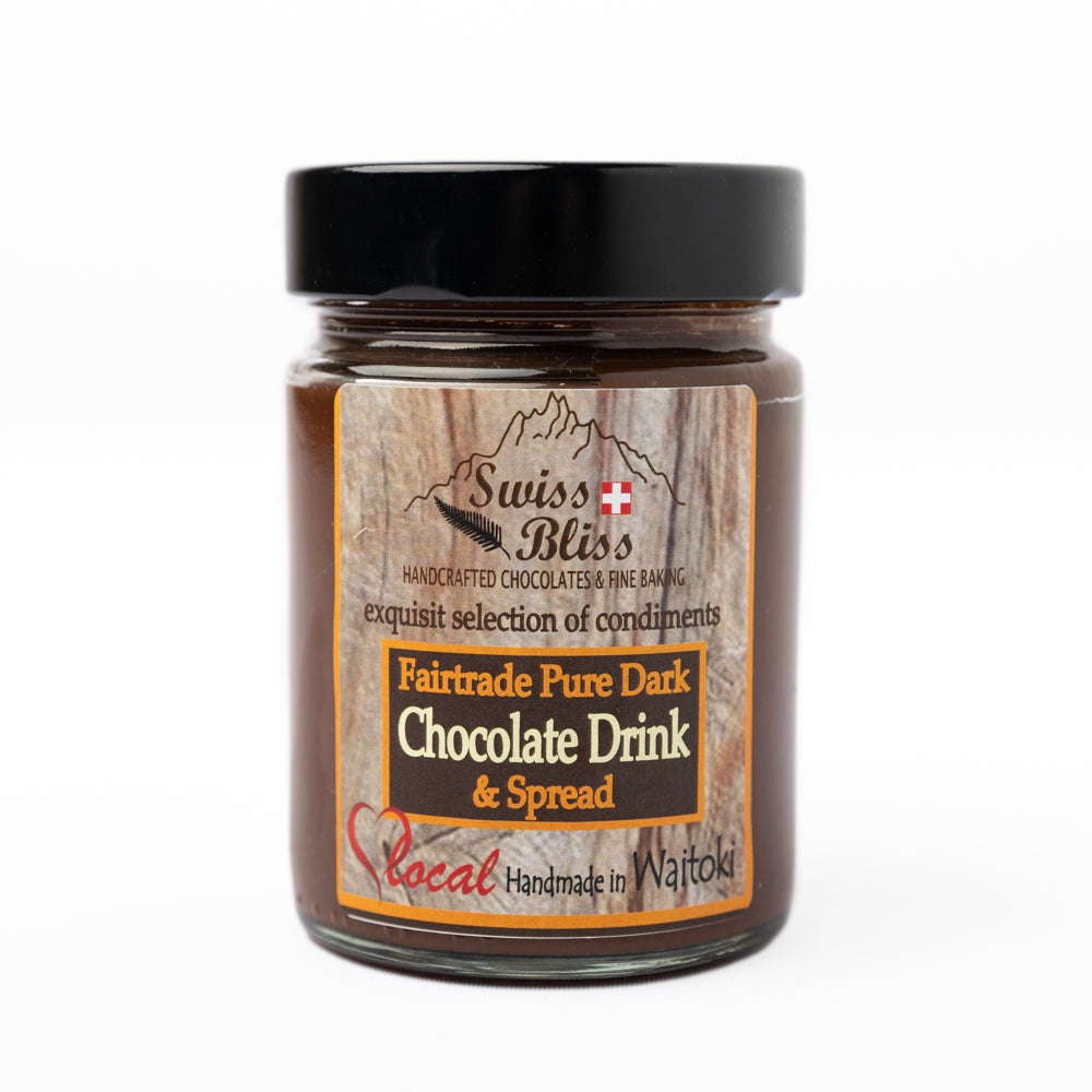 Swiss Bliss - Fairtrade &quot;Pure Dark&quot; Chocolate Drink + Spread made with real chocolate